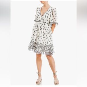 Max Studio Short Flutter Sleeve Empire Waist Dress Size S